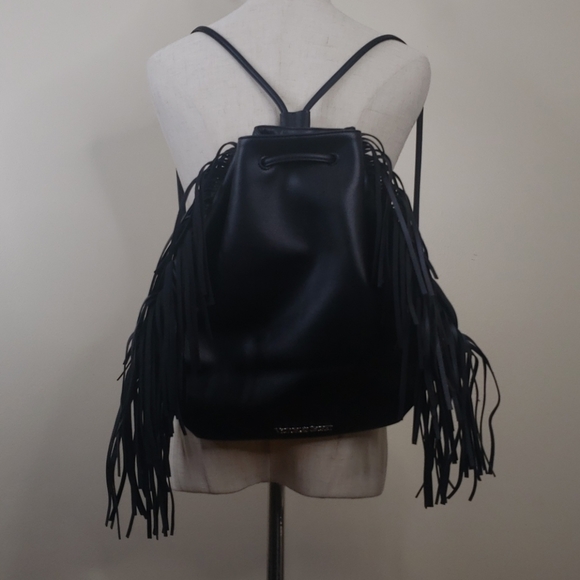 Victoria's Secret Bags Victorias Secret Black Fringe Backpackpurse Poshmark